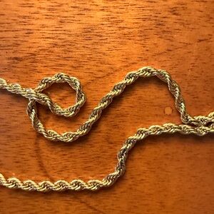 Men's Gold Rope Chain Necklace - Yellow Stainless Steel- 24"